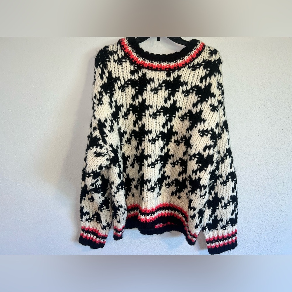 [BLANKNYC] Womens Houndstooth Pullover Knit Sweater - Picture 4 of 6